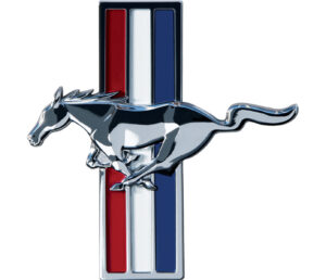 1965 Mustang tricolor badge