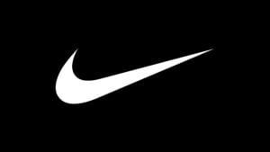 White Swoosh logo of Nike