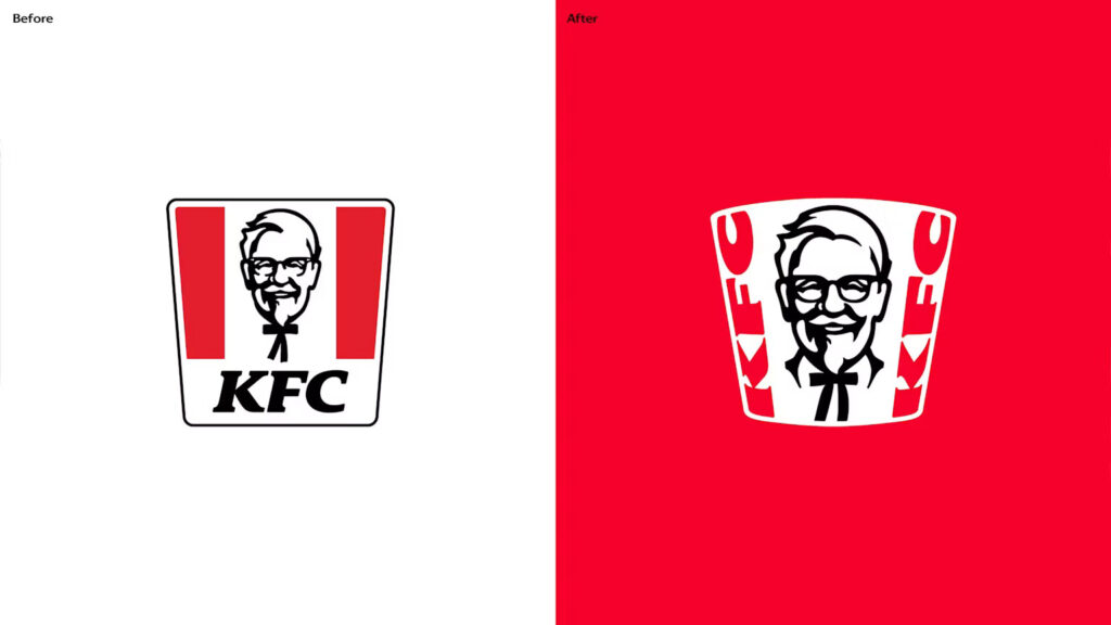 KFC rebrand before and after