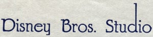 Disney Bros Studio wordmark in 1923