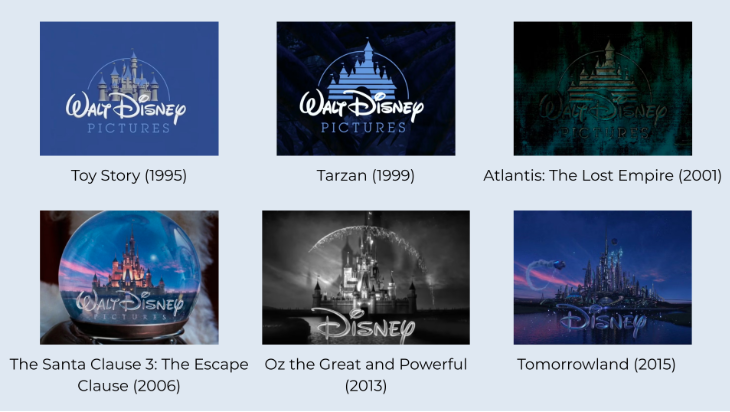Movie-specific rendition of Walt Disney Logo
