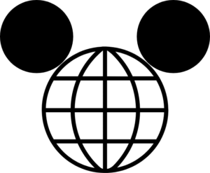 Spherical Mickey Mouse head logo